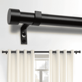 32-72 Curtain Rods, 1 inch Diameter Window Curtain Rod Set,Heavy Duty Curtain Rods with Aluminium Finials,Black