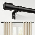 Newburos Heavy Duty Curtain Rods,1 Inch Black Curtain Rod Adjustable for Windows 32 to 48 Inch with Metal Finials,Easy Installation and Modern Design for Living Room & Bedroom
