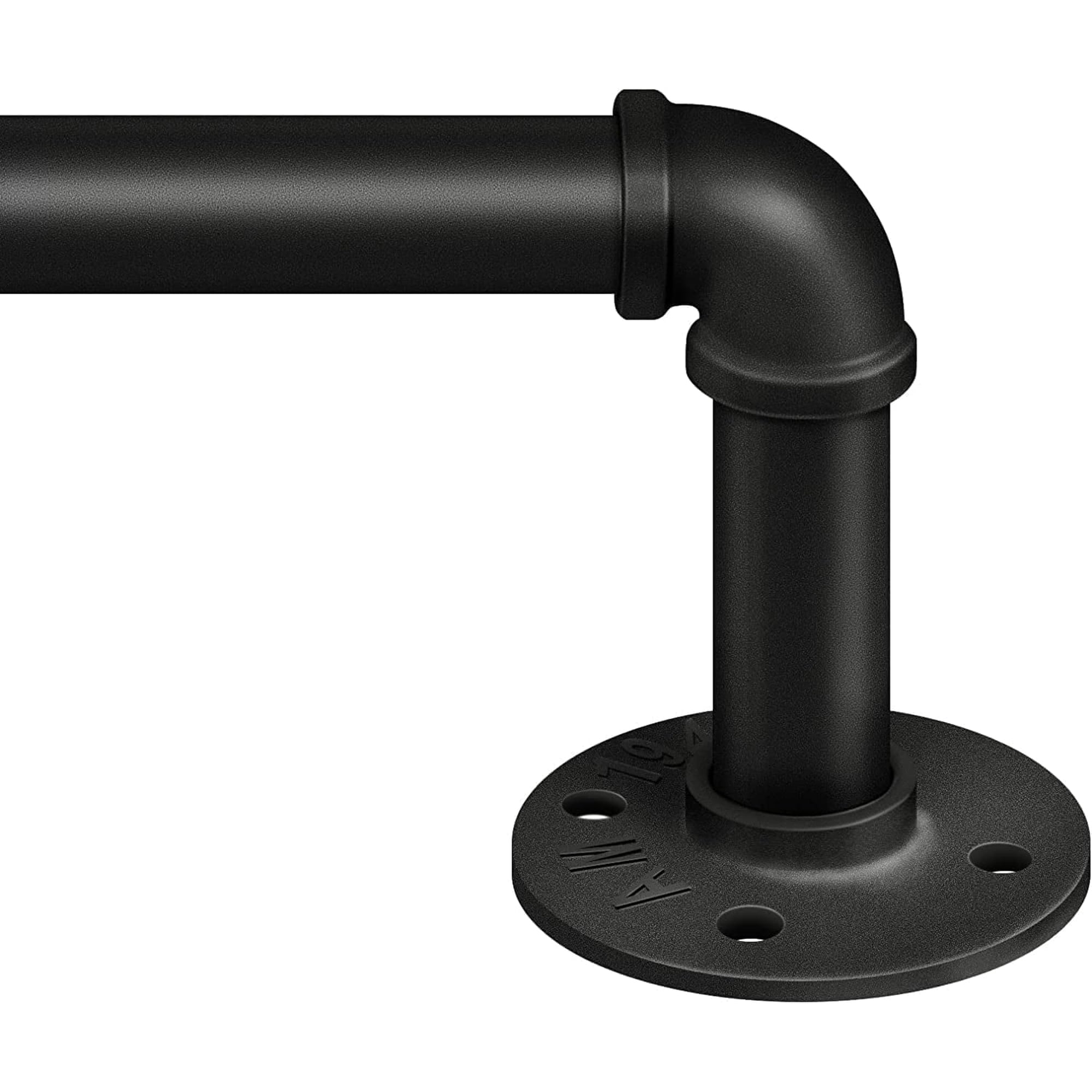 32 to 72Curtain Rods for Windows, 1 inch Industrial Curtain Rod, Adjustable Wrap Around Black Curtain Rods, Black Industrial Indoor/Outdoor Curtain Rod