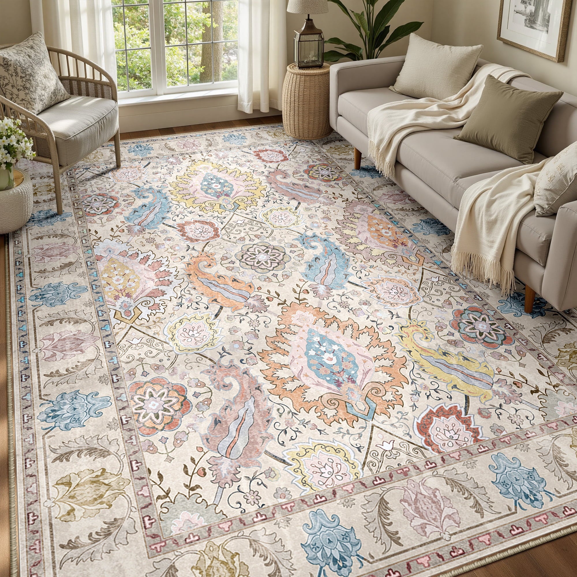 Boho Area Rug 6'x9'